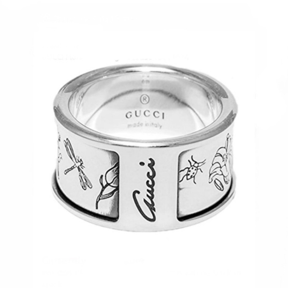 New Authentic Gucci Flora Sterling Ring Size 7.25
